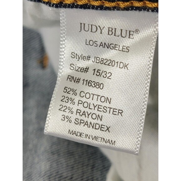 Judy Blue Jeans Womens 15/32 Dark Wash Skinny Fit Raw Hem Stretch JB82201DK - Picture 12 of 14